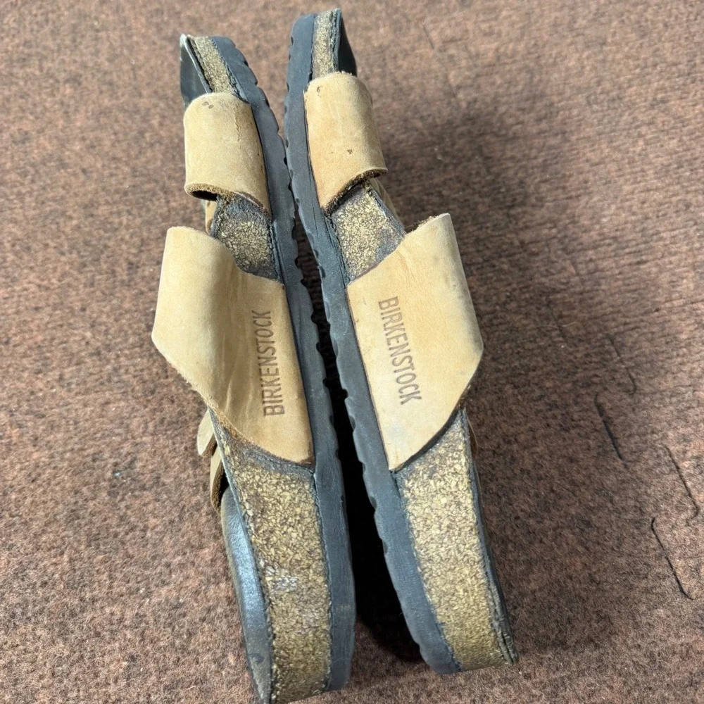 Birkenstock Arizona Tan Suede Two Strap Buckle Slide Sandals Mens 8 Womens 10 41